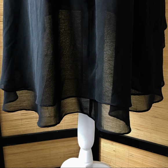 High Low Black Layered Skirt - Picture 6 of 8